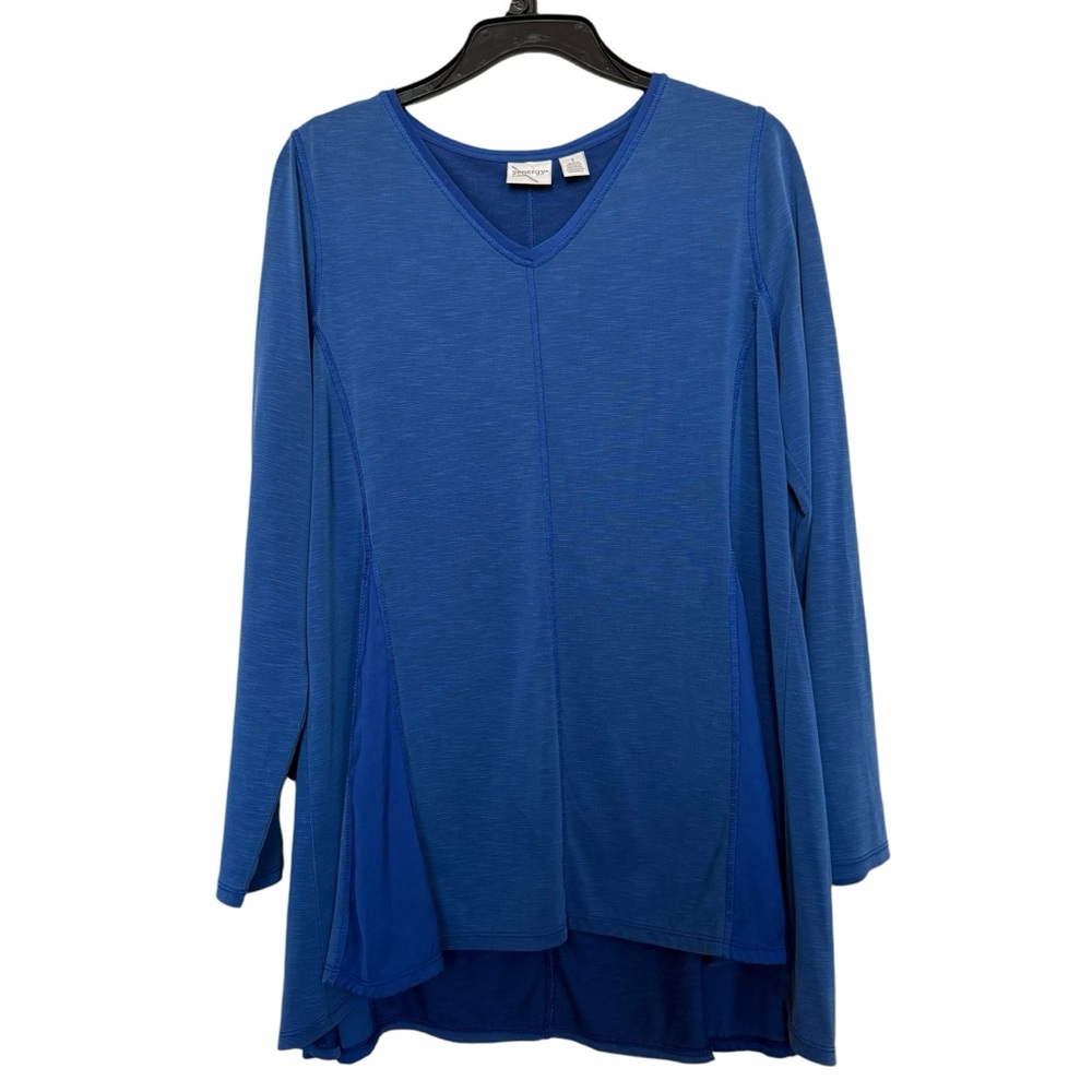 Chico’s ZENERGY Women’s Sz 1(M) Belladonna Blue Long Sleeve Tunic Top